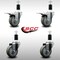 Service Caster 3.5'' SS Gray Poly Swivel 1-3/8'' Expanding Stem Caster Set 2 Total Lock Brakes, 4PK SCC-SSEXTTL20S3514-PPUB-2-S-2-138 - alternate 2